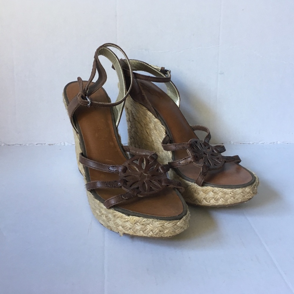 American Eagle Outfitters Leather & hemp wedges